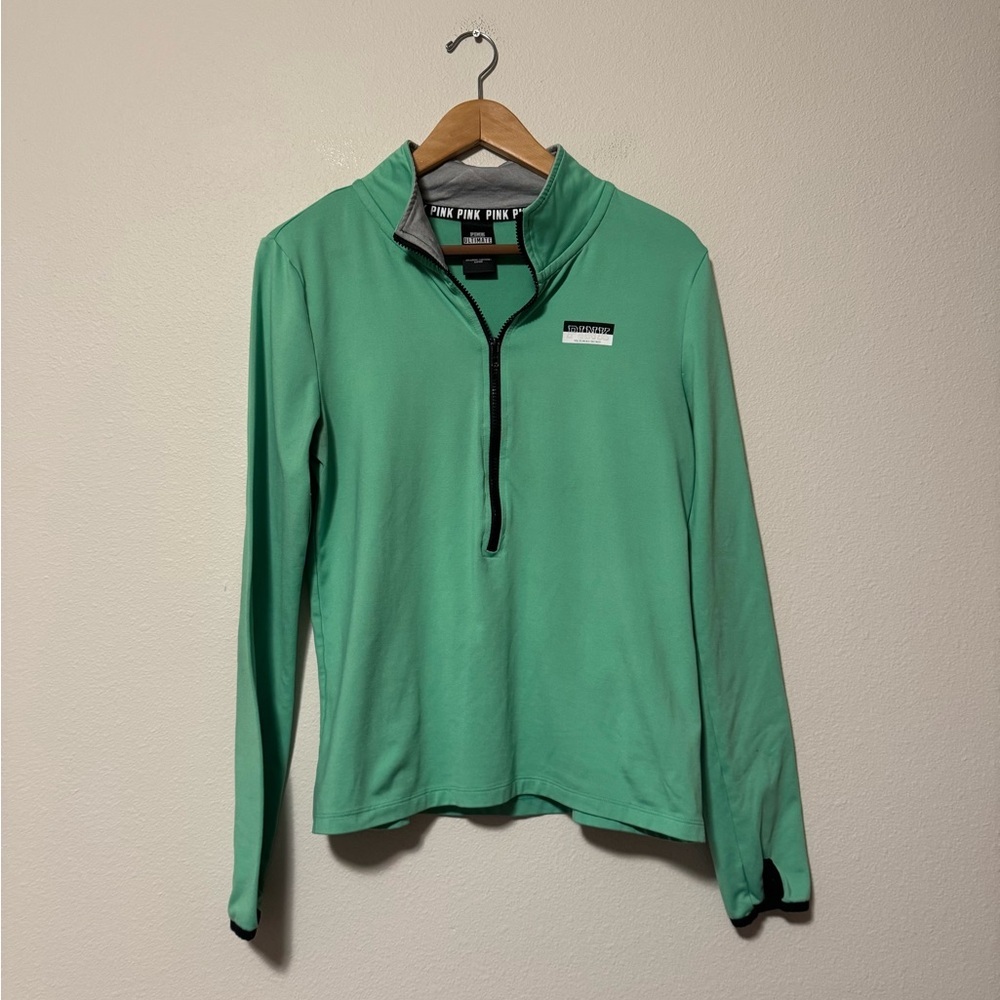 PINK Women's Mint Green Quarter-Zip Sweatshirt